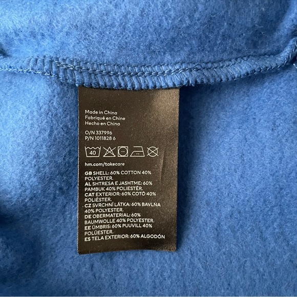 NWT H&M Blue Paris Sweatshirt with Sherpa Letters - Picture 13 of 13